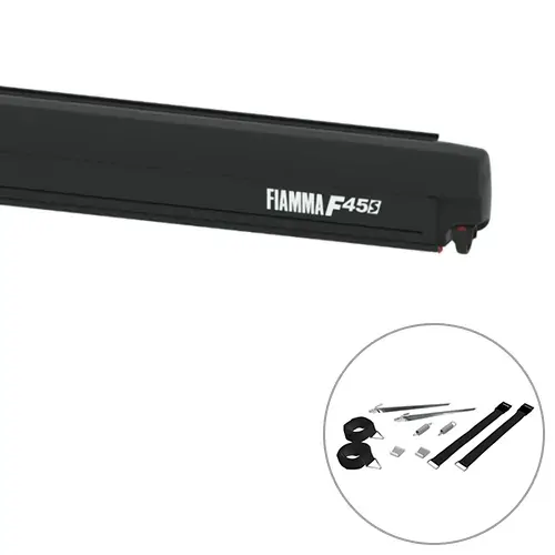 Fiamma F45 S Awning 2.6m - Deep Black / Royal Grey
