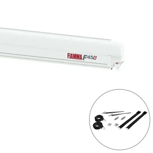 Fiamma F45 S Awning 2.6m - Polar White / Royal Grey