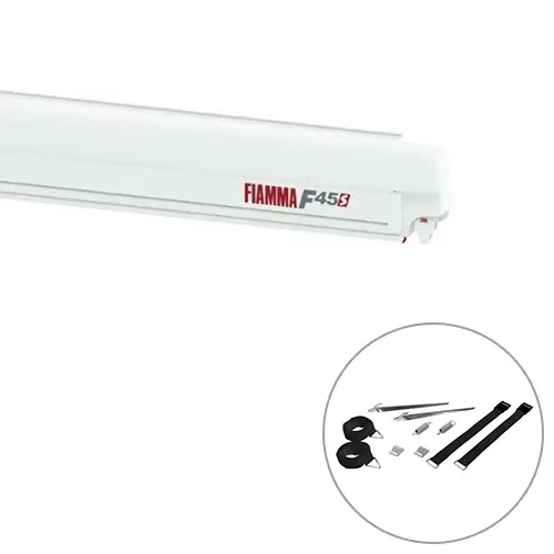 Fiamma F45 S Awning 4.5m - Polar White / Royal Grey