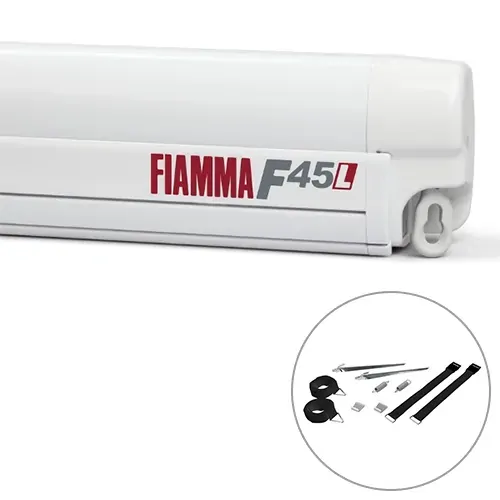 Fiamma F45 L Awning 5.0m - Polar White / Royal Grey