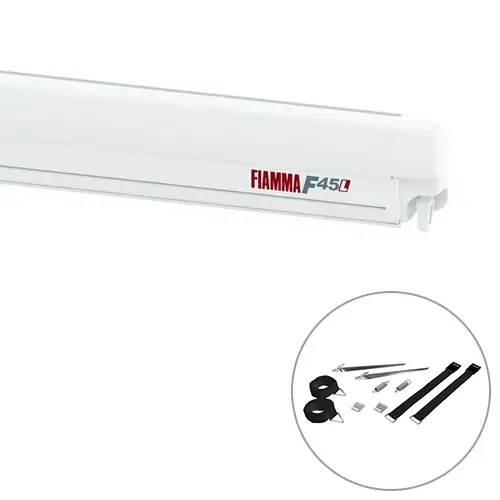 Fiamma F45 L Awning 5.5m - Polar White / Royal Grey