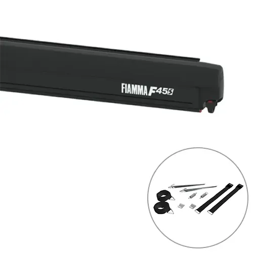 Fiamma F45S 230 Deep Black Cassette with Royal Grey Fabric