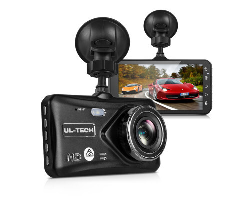 UL-TECH Black 4" 1080P Dual Camera Dash Camera