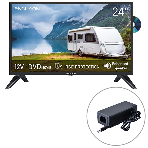Englaon 24’’ HD LED 12V TV with Built-in DVD player