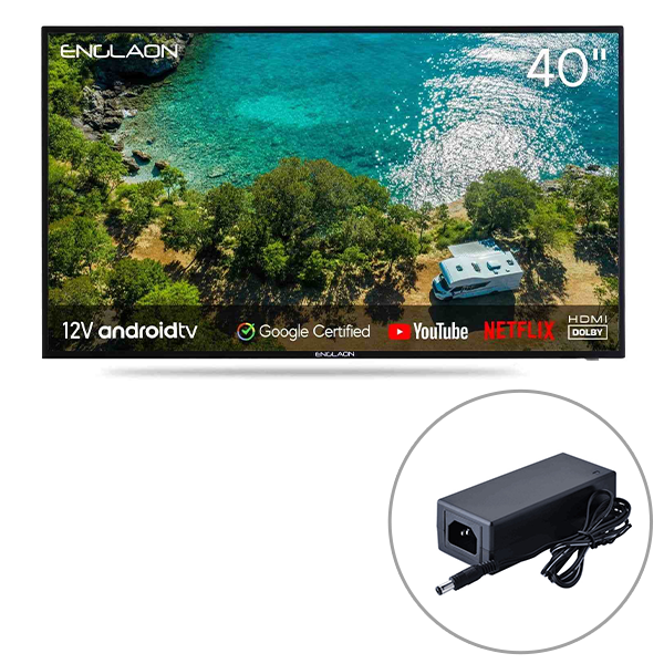 Englaon 40" Full HD Smart 12V TV with Built-In Chromecast and Bluetooth Android 11