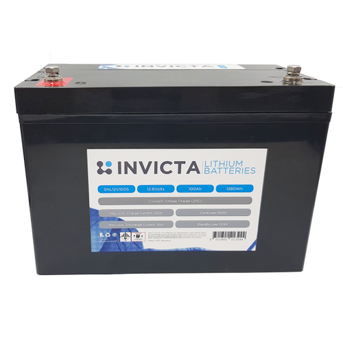 Invicta 12V 100Ah Lithium Battery with 4 Series Functionality