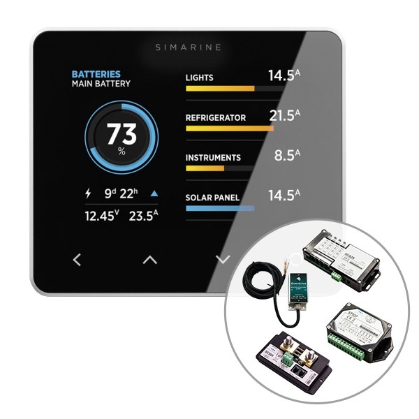 Simarine by Enerdrive, Digital Battery Monitor Pack (Shunt 300A, Quad Shunt 4 x 25A, Tank Module & Inclinometer)