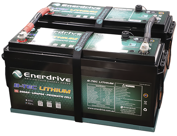 Enerdrive ePOWER B-TEC 2 x 200Ah Lithium Bundle with Parallel Cable Kit