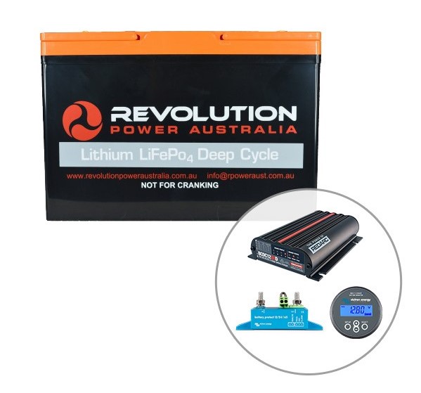 Revolution 100Ah Lithium Battery 4x4 Charging Solution, 50 Amp