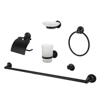 Aussie Traveller Black Bathroom Accessories Set