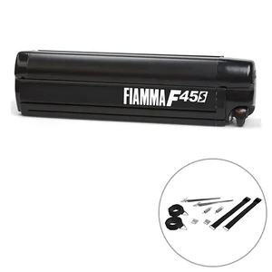 Fiamma F45S 1.9m Deep Black Cassette with Royal Grey Fabric