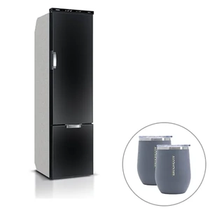 Vitrifrigo Slim 150 CHR 140 Litre 12/24V Black Compressor Fridge Freezer with Chromelock