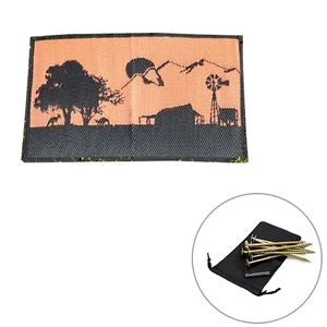 ACM 0.6 x 0.9 Homestead Sunset Door Mat Orange/Black