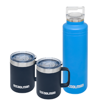 myCOOLMAN 2 x Thermal 414ml Stainless Steel Mug & 591ml Stainless Steel Bottle