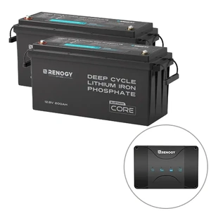 Renogy 2 x 200Ah Bluetooth Lithium Battery and 50A DC-DC Charger Bundle