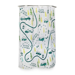 Camco 172x137mm Shower Curtain, Map Design. 53245