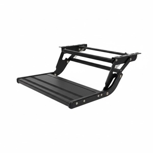 Aussie Traveller Black Manual Single Drop Down Step