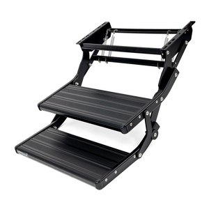 Aussie Traveller Black Manual Double Drop Down Step