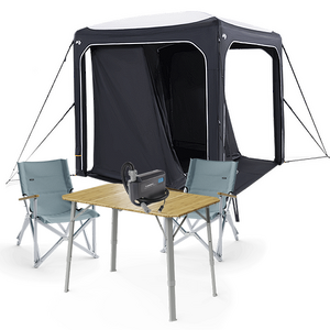 Dometic GO Camping Shelter Hub Bundle: Mesh Panel + 12V Pump + Table & Chairs