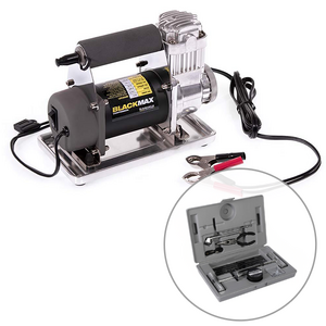Bushranger 12V 150PSI Black Max Air Compressor Bundle with Plugga III Tyre Repair Kit
