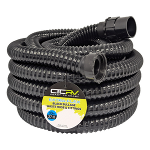 Coast RV 10m Roll Black Extra-Flex Sullage Waste Hose with 40mm Fittings, 27mm I.D.