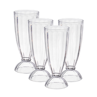 D-Still 420ml Unbreakable Milkshake Glass, Set of 4