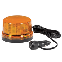 Narva Amber 'Eurotech' Low Profile LED Strobe/Rotator Light, 6 Selectable Flash Patterns, Black Base