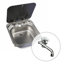 Dometic VA8006 Square Sink with Glass Lid and Hot & Cold Tap