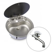 Dometic 39 mm Round Basin with Lid and Hot & Cold Tap
