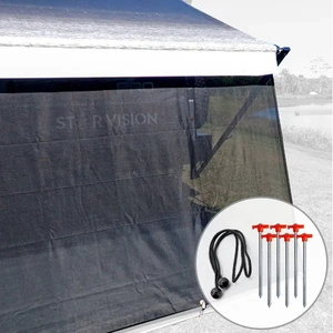 Aussie Traveller Black Sunblocker Long Side Wall