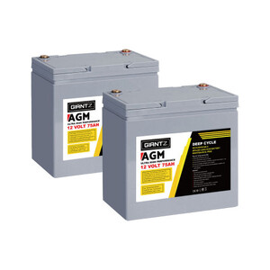 Giantz 2 x 75Ah AGM Deep Cycle Battery