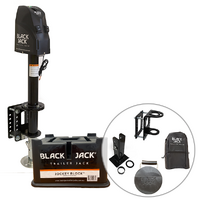 Black Jack Electric Trailer Jack Bundle with Jockey Block