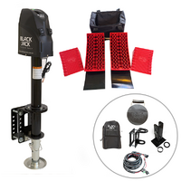 Black Jack Electric Trailer Jack Bundle with Harness kit & Redfoot Levelling Camper Levellers