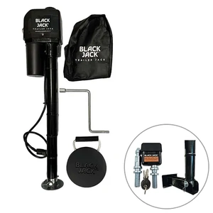 Black Jack MINI Electric Trailer Jack Bundle with Folding Foot & Jockey Wheel Lock