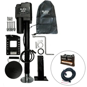 Black Jack MASTER Electric Trailer Jack Bundle with Harness Kit & Jockey Block