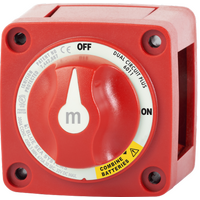 Blue Sea m-Series Red Mini Off-On-Emergency Parallel Battery Switch with Knob