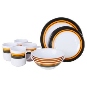 Wildtrak 16 Piece Melamine Camping Dinner Set