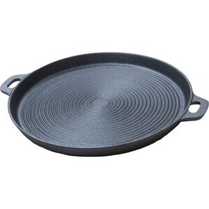 Wildtrak Round BBQ Cast Iron Plate, Ribbed