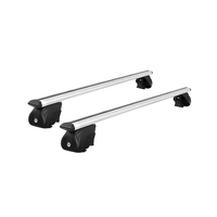 DZ Universal Car Roof Rack Cross Bars Aluminium Adjustable 111cm Silver Upgraded