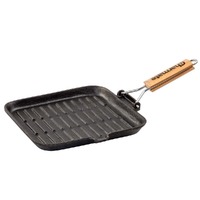 Charmate 24cm Square Cast Iron Frying Pan with Folding Handle