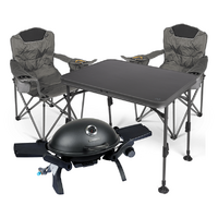 Dometic CPB101 Gas BBQ with 2 x Duro 180 Ore Chairs & Element Large Camping Table