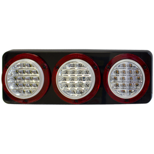 Supex Combination Rear Lamps, Stop/Tail/Indicator with Clear Lens & Black Base