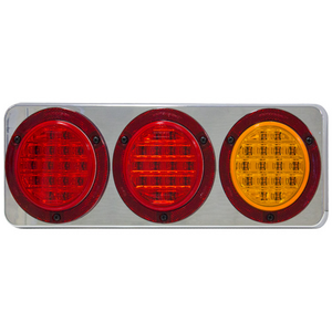 Supex Combination Rear Lamps, Stop/Tail/Indicator with Chrome Base