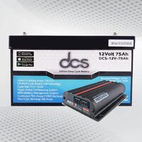 DCS 12V 75Ah Lithium Battery Bundle with Redarc BCDC1250D Battery Charger