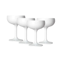 D-Still 210ml Unbreakable White Coupe Glass, Set of 4