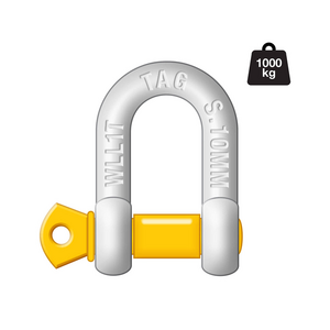 TAG D-Shackle - 10mm Thick 1000kg, Carbon Steel