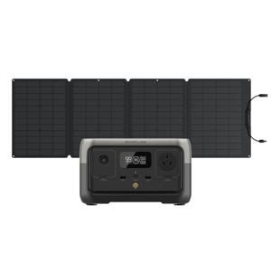 EcoFlow River 2 Portable Power Station (21Ah@12V) Bundle with 110W Monocrystalline Folding Solar Panel