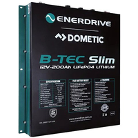 Enerdrive B-TEC 200Ah Slim Metal Case Lithium Battery