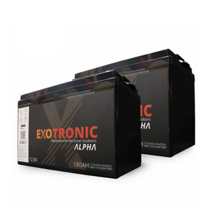 Exotronic Twin Pack 12V 180Ah Alpha IP67 Smart Bluetooth Lithium Batteries