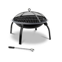 Grillz Portable 30" Camping Fire Pit & BBQ Smoker